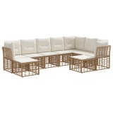 vidaXL Set de canapele de exterior Alb Natural și Crem Poliester 3437618