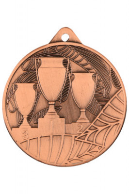 Medalie Sportiva Bronz, model 3 Cupe, pentru Locul 3, diametru 5 cm foto