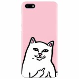 Husa silicon pentru Huawei Y5 Prime 2018, White Cat