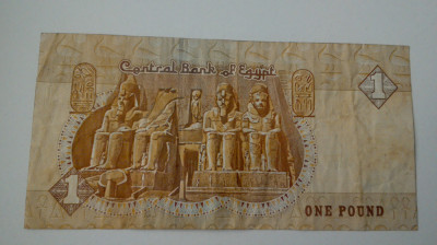 BANCNOTA EGIPT 1 LIRA ,POUND, 2002 vf foto