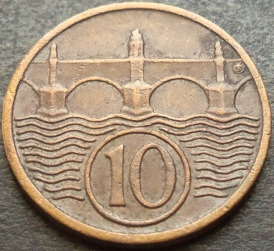 Moneda istorica 10 HALERU - CEHOSLOVACIA, anul 1937 * cod 3144 B foto