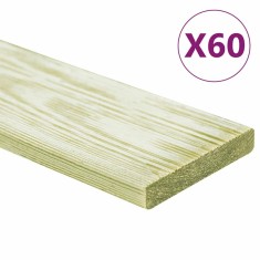 Plăci de pardoseală 60 buc. 7,2 m&sup2; 1 m, lemn masiv pin tratat