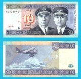 Lituania (pick 68) 10 Litu 2007 UNC; Monoplanul "Lituanica"