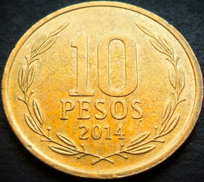 Moneda exotica 10 PESOS - CHILE, anul 2014 * cod 2731 foto
