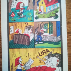 1974 bandă desenată Reclamă ADAS, comunism, publicitate, scufita rosie,19x12,5