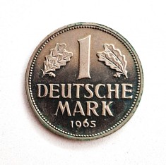 moneda Germania Federala 1 mark 1965 ( J ) km # 110 tiraj mic aUNC