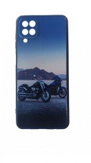 Husa telefon compatibila cu Samsung Galaxy A12, Albastru, Motocicleta, 276HT
