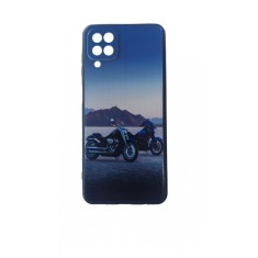 Husa telefon compatibila cu Samsung Galaxy A12, Albastru, Motocicleta, 276HT