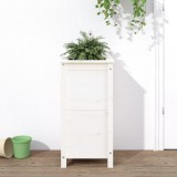 Cumpara ieftin Jardinieră de grădină, alb, 40x40x78 cm, lemn masiv de pin