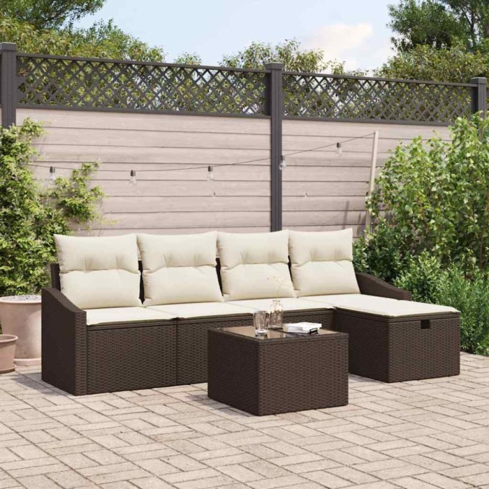 vidaXL Set de canapele pentru grădină 6 pcs Maro 55 x 55 x 37 cm 3360599