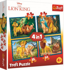 Puzzle clasic copii - Regele Leu si prietenii 4 in 1 foto