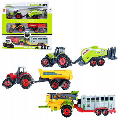 Set 6 utilaje de jucarie pentru ferma, tractoare, remorci, masini agricole pentru copii foto