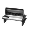 Bloc multipriza incorporabil Delight, 3500 W, 16 A, rabatabil, 4 prize, aluminiu, Negru/Argintiu