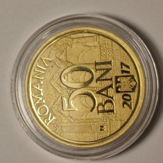 Moneda 50 bani 2017 Proof. 10 ani de la aderarea la UE