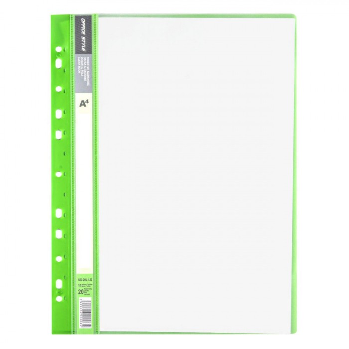 Dosar Plastic, Model A4, Culoare Verde Lime, Sina, Capacitate 20 Foli