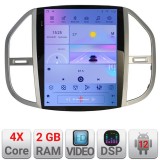 Navigatie Tesla Mercedes Vito 2016+ cu GPS, CarPlay, Android Auto si 2GB+32GB