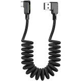 Mcdodo Cablu Unghiular Usb-C Cu Arc Spiralat &Icirc;ncărcare Rapidă Tip C Led