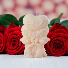 Lumanare Parfumata Cuplu Ursuleti , Cadou Handmade si Marturie Nunta Botez