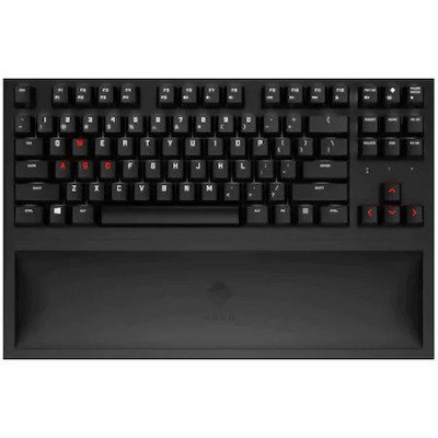 Tastatura gaming mecanica wireless HP Omen Spacer TKL, iluminare alb/rosu, switch Cherry MX Brown, Negru foto