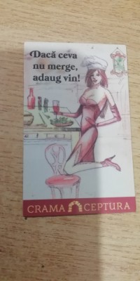 M3 C3 - Magnet frigider - Tematica reclama - vin - Crama Ceptura - Caricatura! foto