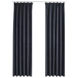 Cumpara ieftin Draperii opace cu carlige, 2 buc., antracit, 140 x 225 cm