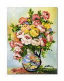 Cumpara ieftin Tablou vaza cu flori pictat manual, Gingasie, 40x30cm ulei pe panza, Constantin Feraru