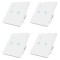 Set 4 Intrerupatoare inteligente duble cu touch Brius&trade;, Wi-Fi, nul, sticla securizata, LED noapte/zi, Tuya, Life Smart, compatibil Amazon Alexa/Google