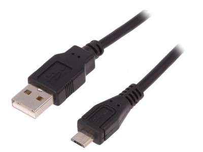 Cablu USB 2.0 A-Micro B 1.8m Negru foto