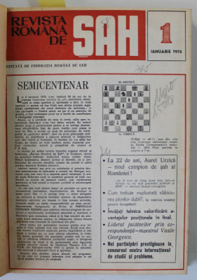 REVISTA DE SAH , ORGAN AL FEDERATIEI ROMANE DE SAH , COLEGAT DE 24 NUMERE SUCCESIVE , IANUARIE 1975 - DECEMBRIE 1976 foto