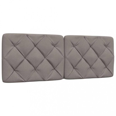 vidaXL Pernă pentru tăblie de pat, gri taupe, 140 cm, material textil 4019223 foto