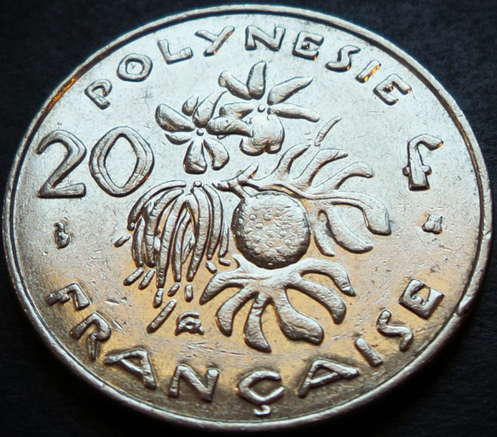 Moneda exotica 20 FRANCI - POLYNESIE / POLINEZIA FRANCEZA, anul 1998 *cod 5361