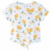 Tricou pentru copii cu tiv tip cravată, ecru, 128, vidaXL