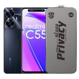 Folie de Protectie pentru Realme C55, TEO, Sticla Securizata ESD Antistatica, Super-X Privacy OG, Margini Negre, 0.30 mm, Transparent Inchis