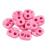 Set 10 opritori pentru snur cu 2 gauri Crisalida, 20 x 20 mm, Roz