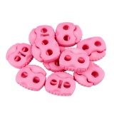 Set 10 opritori pentru snur cu 2 gauri Crisalida, 20 x 20 mm, Roz