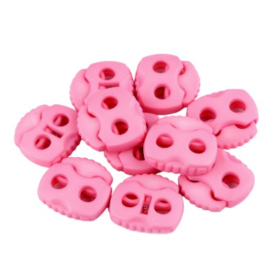Set 10 opritori pentru snur cu 2 gauri Crisalida, 20 x 20 mm, Roz foto