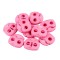 Set 10 opritori pentru snur cu 2 gauri Crisalida, 20 x 20 mm, Roz