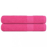 vidaXL Prosoape 2 buc Roz 100x200 cm 360 g/m&sup2; 100% bumbac