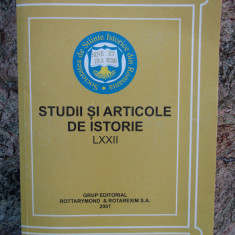 STUDII SI ARTICOLE DE ISTORIE LXXII , 2007