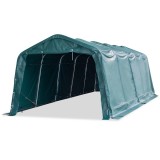 Cumpara ieftin Cort de animale detasabil verde inchis 3,3x8 m PVC 550g/m&sup2;
