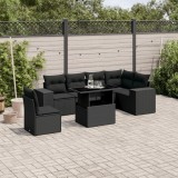 Cumpara ieftin Gossi set canapele de gradina cu perne, 7 piese, negru, poliratan
