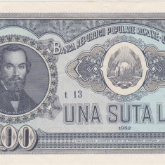 ROMANIA RPR 100 LEI 1952 aXF