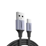 Cumpara ieftin Cablu de incarcare si date UGREEN USB-A 2.0 to USB-C Cable Nickel Plating Aluminum Braid, USB-A la USB-C, 2 m, Negru