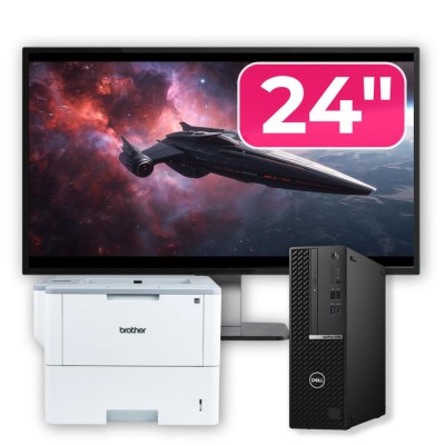 Pachet Calculator Second Hand DELL OptiPlex 5080 SFF, Intel Core i5-10500 3.10 - 4.50GHz, 16GB DDR4, 512GB SSD + Monitor 24&amp;amp;quot; + Imprimanta Brother foto