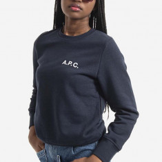 A.P.C. hanorac de bumbac bluză A.P.C. Sweat Shelley COETM-F27693 DARK NAVY femei, culoarea bleumarin, cu imprimeu COETM.F27693-DARKNAVY