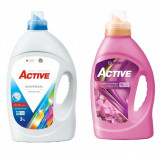 Detergent Universal de rufe lichid Active, 3 litri, 60 spalari + Balsam de rufe Active Happy Day, 1.5 litri, 60 spalari