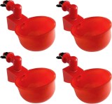 Set 4 adapatoare automate pentru pasari, Mmgoqqt, Plastic, 10.5 x 6.5 x 4 cm, Rosu