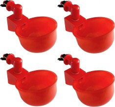 Set 4 adapatoare automate pentru pasari, Mmgoqqt, Plastic, 10.5 x 6.5 x 4 cm, Rosu