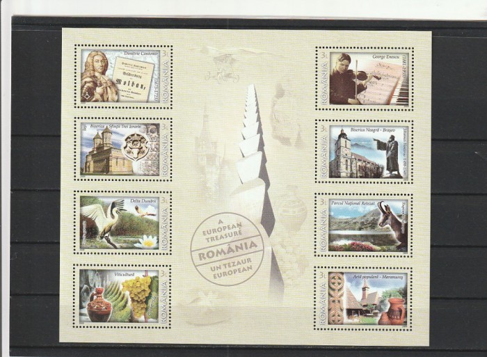 ROMANIA 2009 LP 1844 a ROMANIA - UN TEZAUR EUROPEAN MINICOALA TIP I MNH NESTAMP