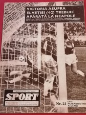 Revista SPORT nr. 21/noiembrie 1966(Romania-Elvetia,Flacara Moreni,Arges) foto